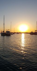Sonnenuntergang Mallorca mit boot