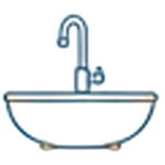 Icono de lavabo con grifo