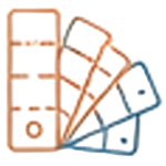 Icono de abanico de muestras de color
