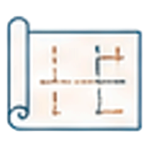 Icono de plano de vivienda enrollado