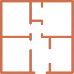 Icono de línea de un plano de vivienda