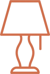 Icono de línea de una lámpara de mesa