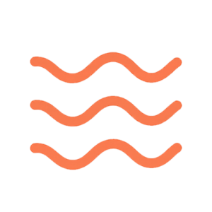 Symbol mit drei Wellenlinien in Orange
