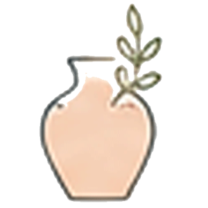 Symbol einer Tonvase mit Olivenzweig